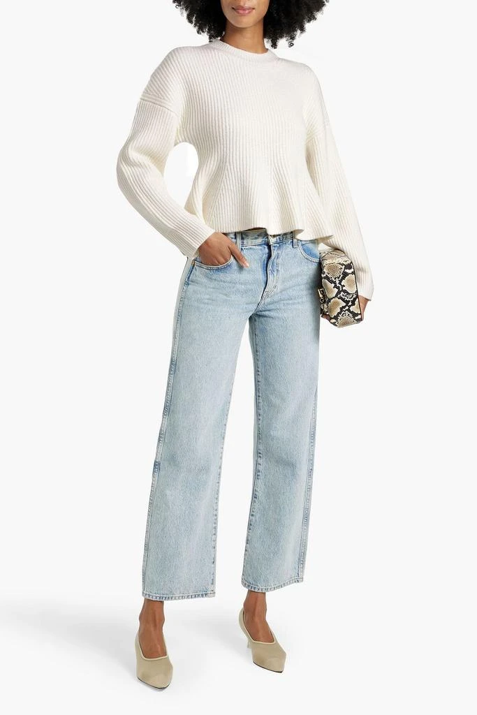 A.L.C. Eliza ribbed merino wool-blend peplum sweater 2