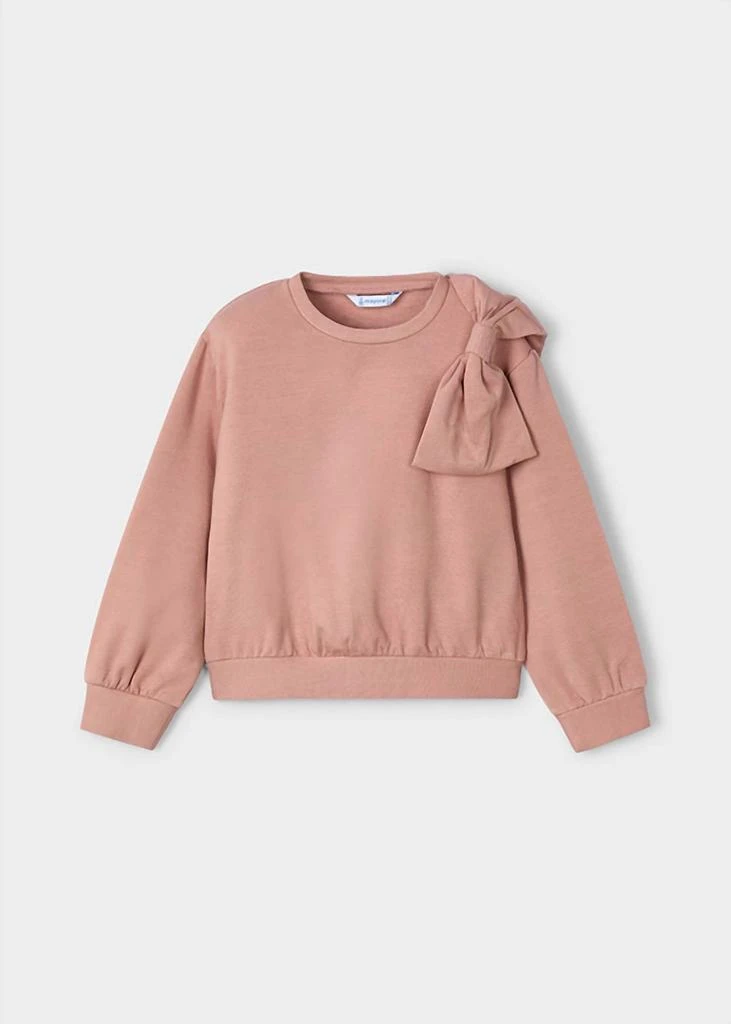 Mayoral Bow Sweatshirt In Makeup Pink 2
