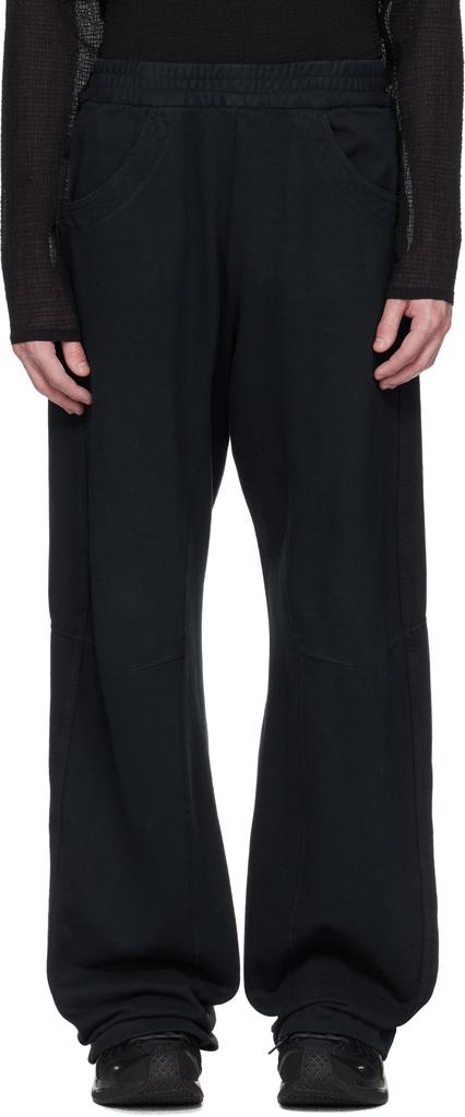 Omar Afridi Navy Knee Darted Flare Sweatpants