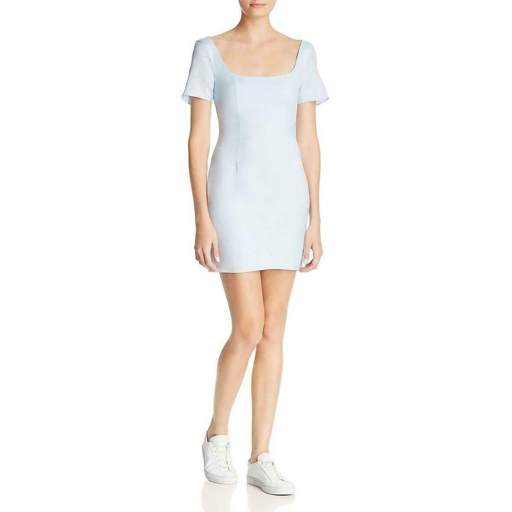 Fame and Partners Fame And Partners - Loella Square Neck Sheath Mini Cocktail Dress