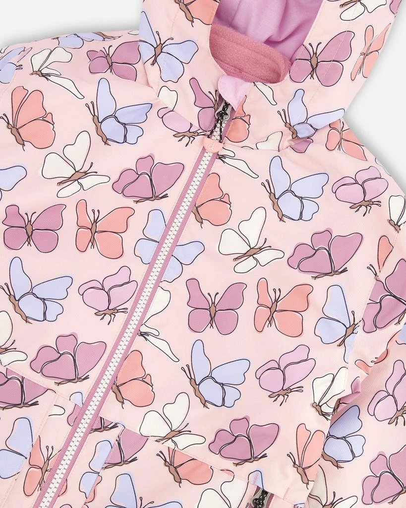 Deux par Deux 3-in-1 Two-Piece Mid-Season Outerwear Set Pink with Printed Butterflies 6