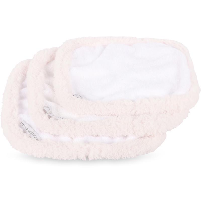 Little Giraffe Set of small baby towels in white and pink
