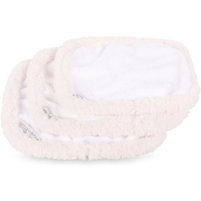 Little Giraffe Set of small baby towels in white and pink 1