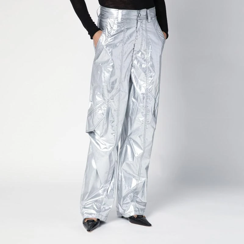 Isabel Marant Shiny silver cargo trousers 4