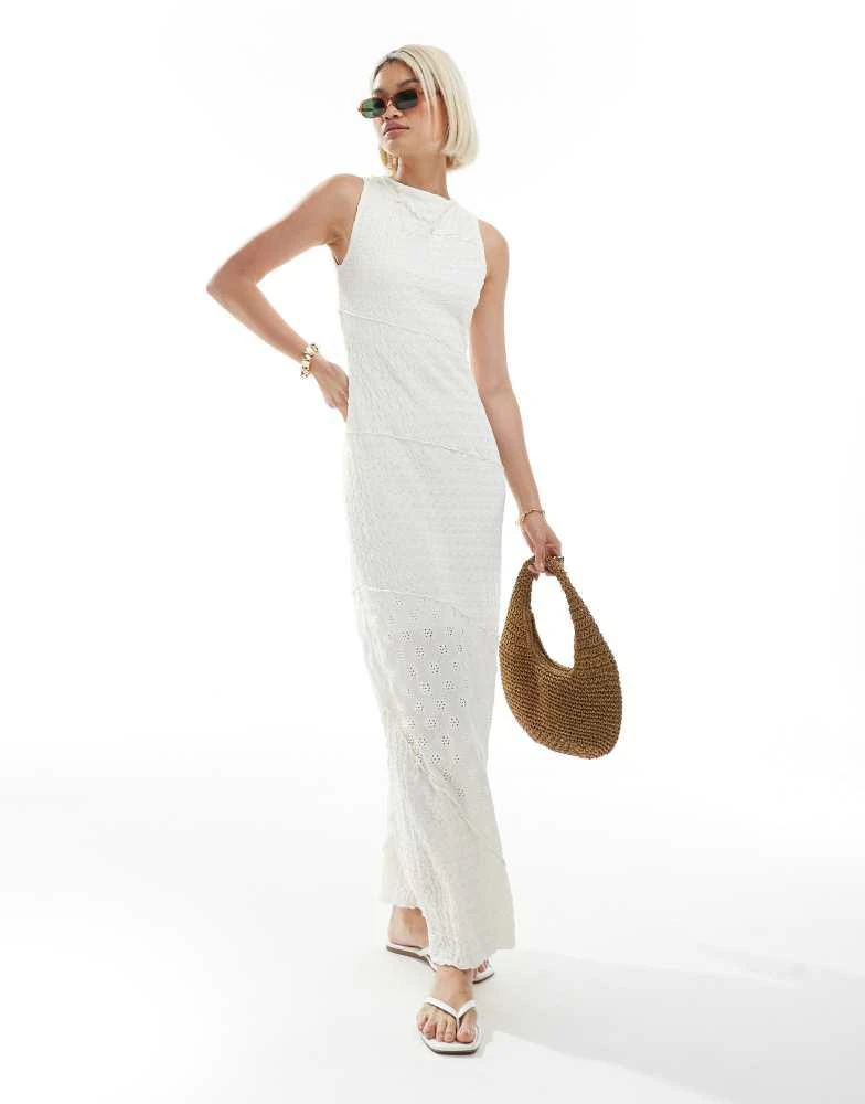 asos cream maxi dress ASOS Design - Shirred Strapless Maxi Dress - Women - Polyester - 4 US