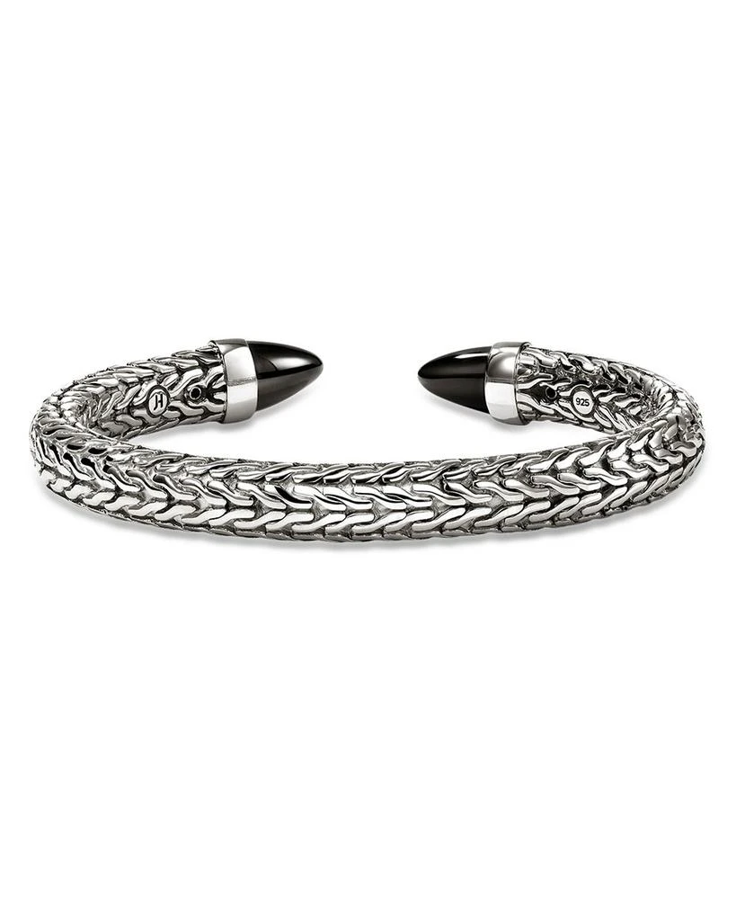 John Hardy Sterling Silver Spear Black Onyx Cuff Bracelet 5