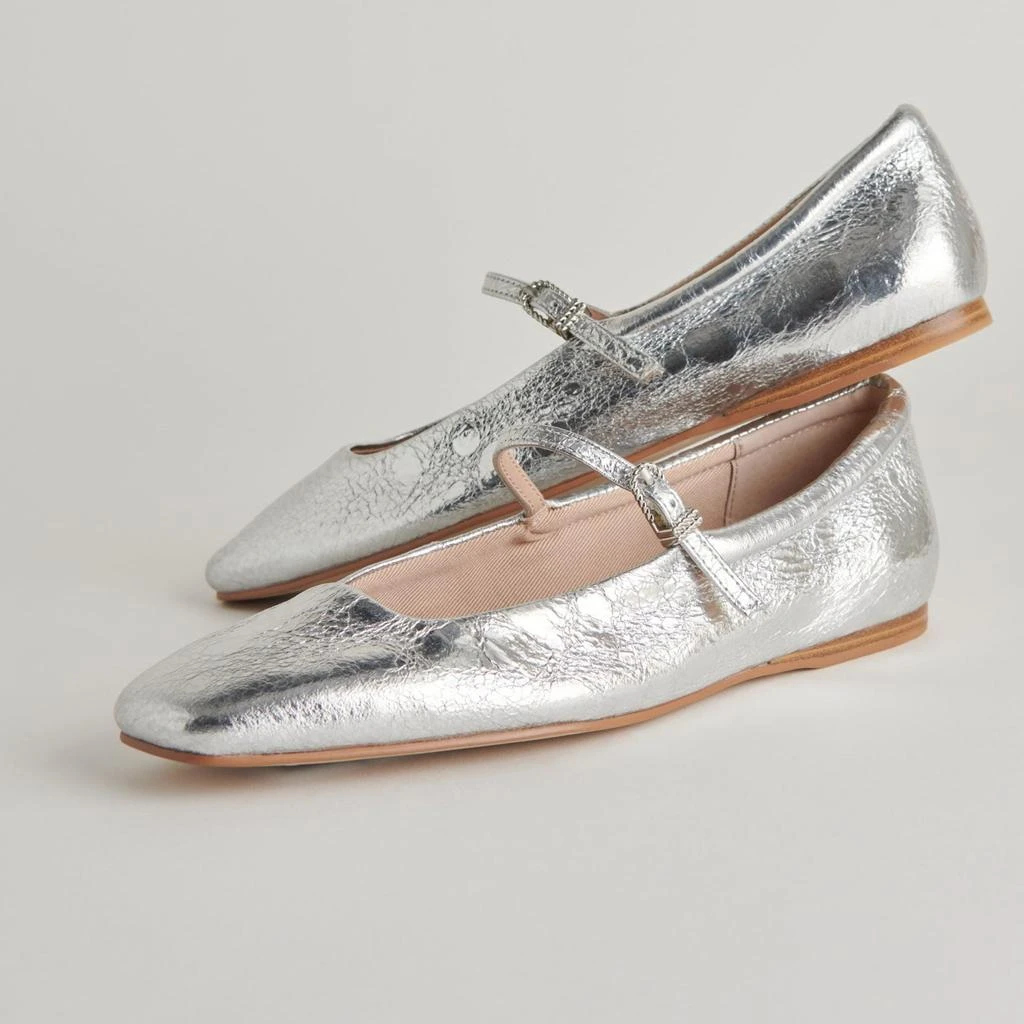 Dolce Vita Reyes Ballet Flats Silver Distressed Leather 1