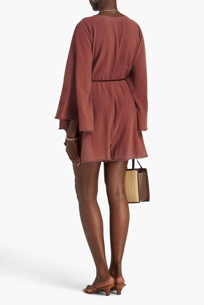 CARAVANA Macanche belted cotton-gauze playsuit 3