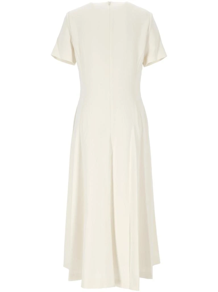 flared hem midi dress Spring French Lace Panel Round Neck Midi Dress with Flared Hem – Dresslittly main image 0