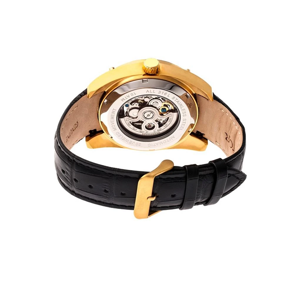 Heritor Automatic Daniels Gold & Black Leather Watches 43mm 2