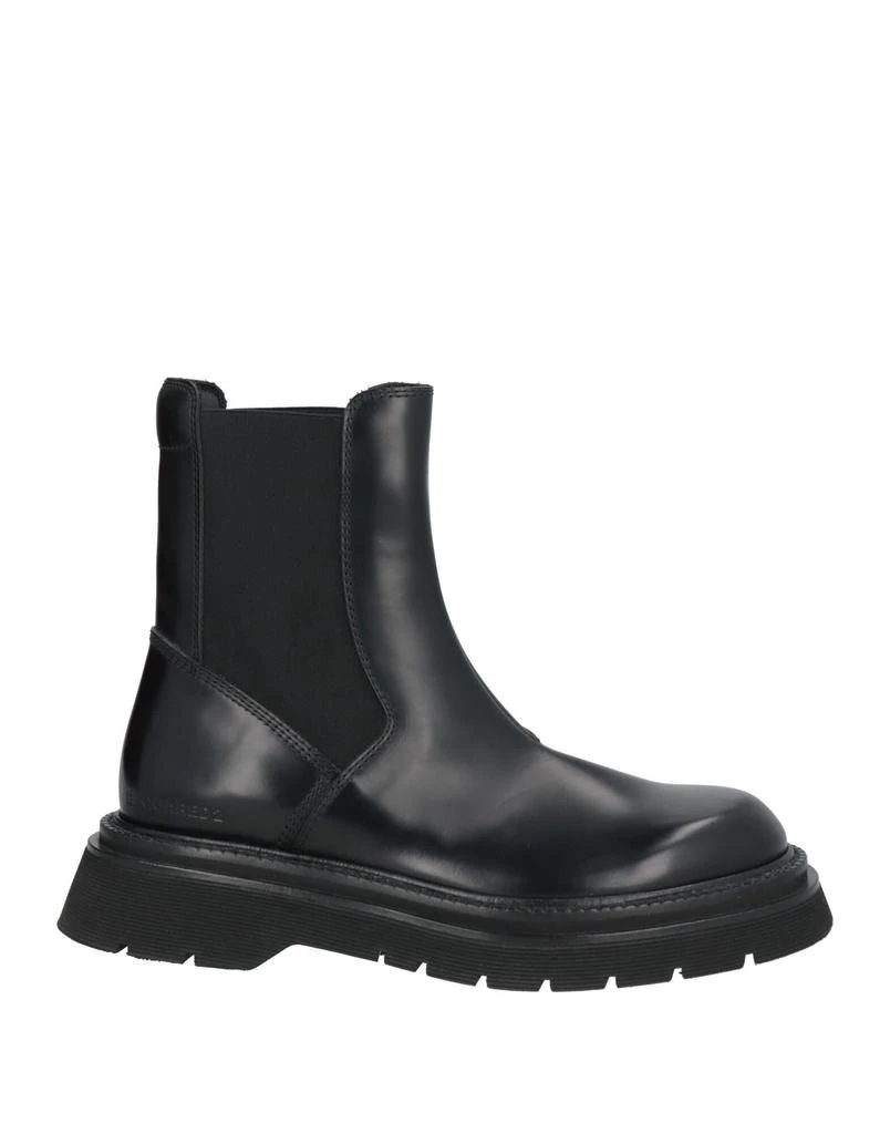 Authentic DSQUARED2 Boots DSQUARED2 woman black leather ankle combat boot with logo  main image 4