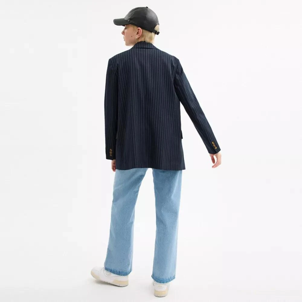 Coach Single Breasted Pinstripe Blazer 3