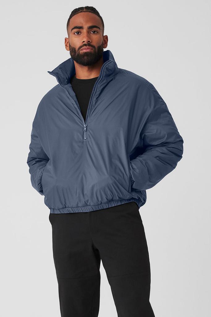 Alo Latitude Light Weight 1/2 Zip Pullover Jacket - Bluestone