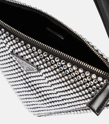 Prada Triangle embellished satin pouch 3