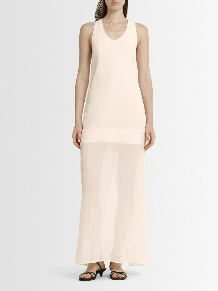 Totême Crinkled Cotton Blend Scoop Long Dress 1