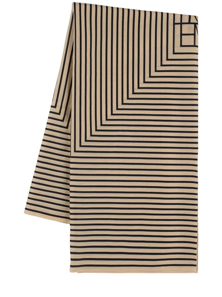 Totême Signature Monogram Cotton & Silk Scarf 1