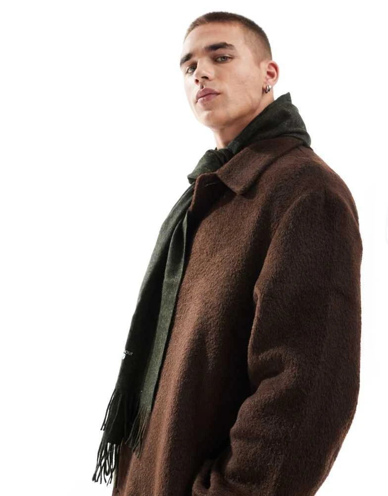 Barbour Barbour plain lambswool scarf in deep green 4