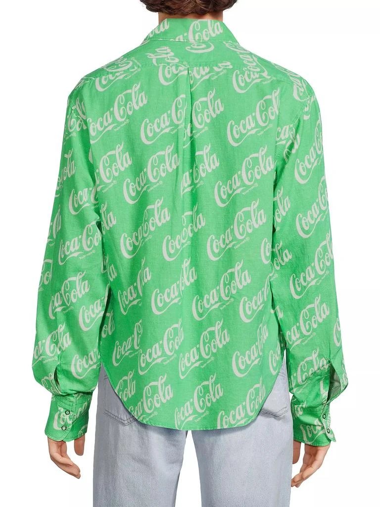 ERL ERL x Coca-Cola Cotton & Linen-Blend Button-Front Shirt 6