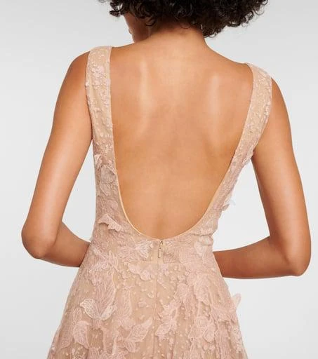 Costarellos Appliqué tulle gown 6