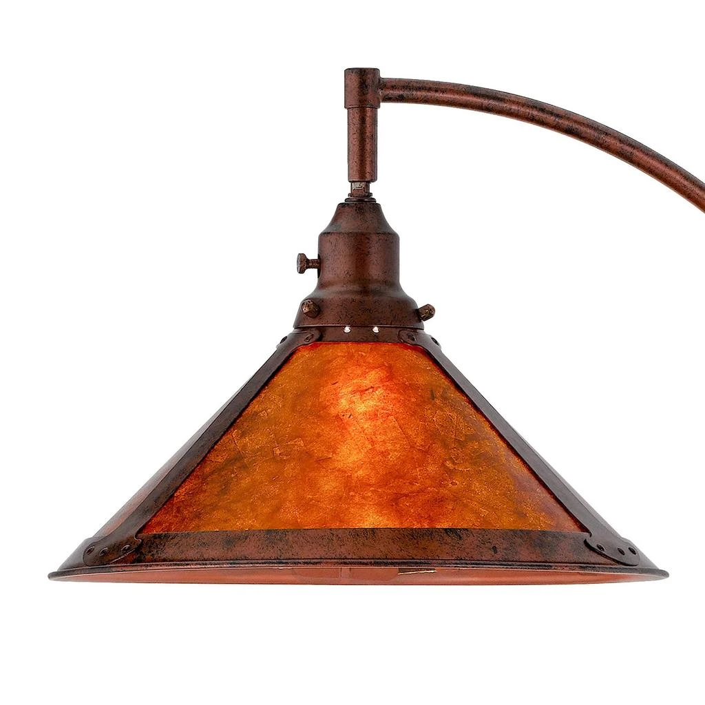 Hivvago Cyan 65 Inch Modern Adjustable Arc Floor Lamp, Amber Mica Shade, Rust Metal 2