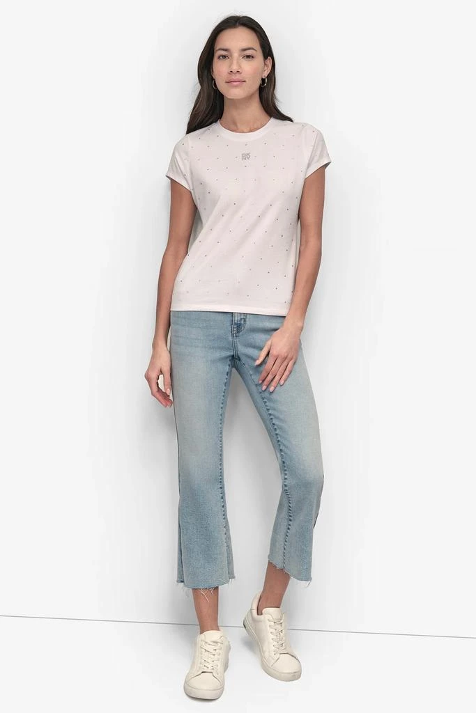DKNY CRYSTAL EMBELLISHED LOGO TEE 4
