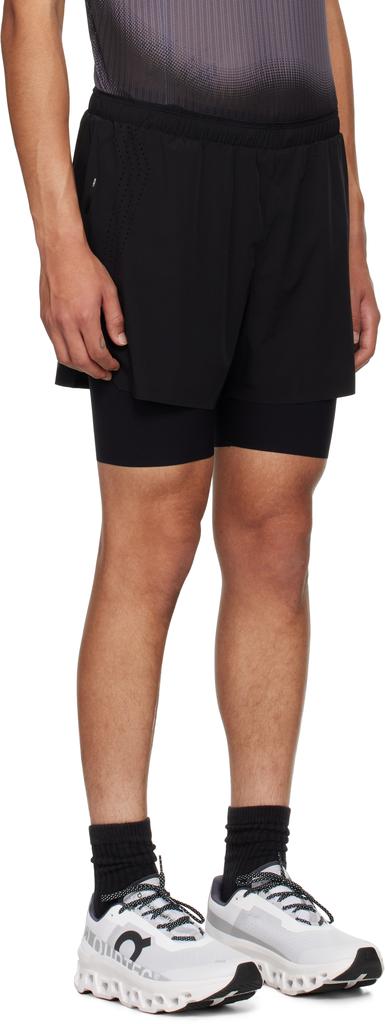 Soar Running Black Dual Run Shorts