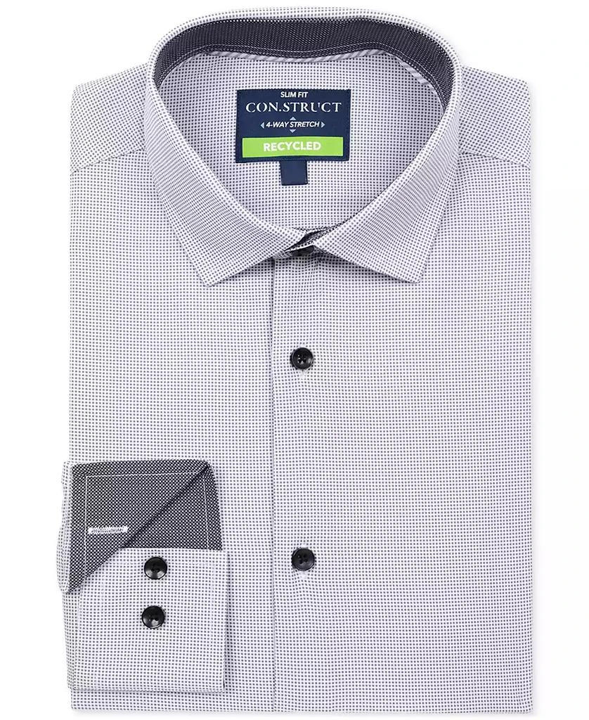 ConStruct Men's Slim Fit Micro Geo 4-Way Stretch Performance Dress Shirt 1