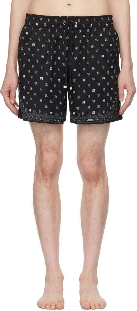 AMIRI Black MA Paisley Swim Shorts 1
