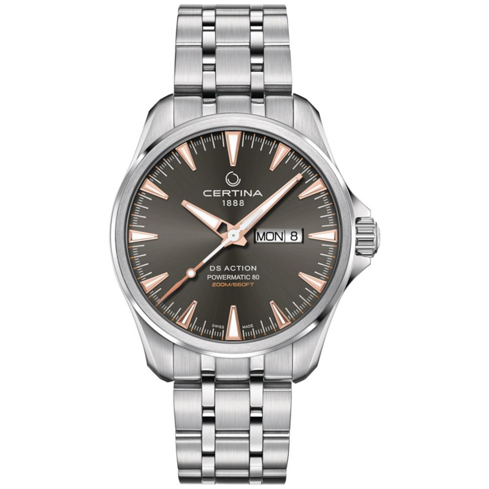 Certina Men's Swiss Automatic DS Action Day-Date Powermatic 80 Stainless Steel Bracelet Watch 41mm