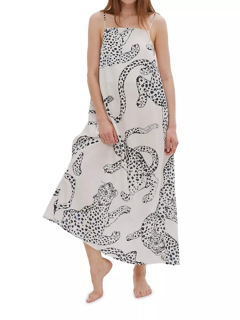Desmond & Dempsey Jag-Print Cotton Nightie 2
