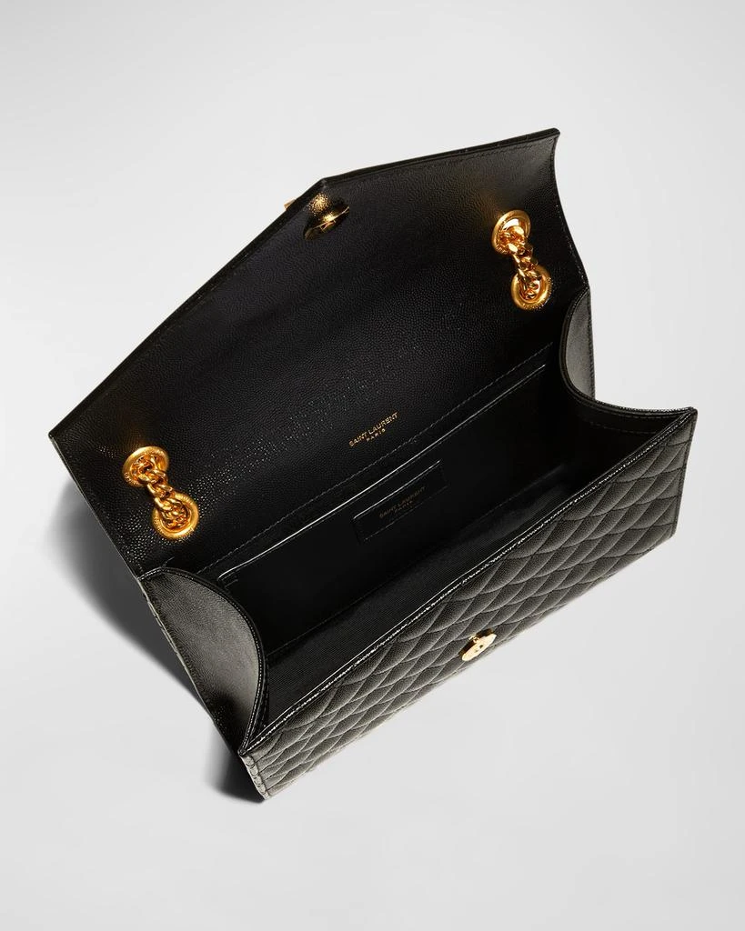Yves Saint Laurent Envelope Triquilt Medium YSL Shoulder Bag in Grained Leather 6