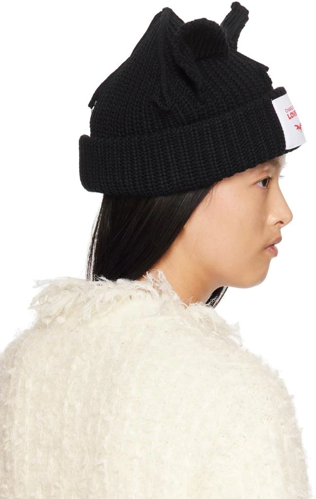 Charles Jeffrey LOVERBOY Black Chunky Ears Beanie 3