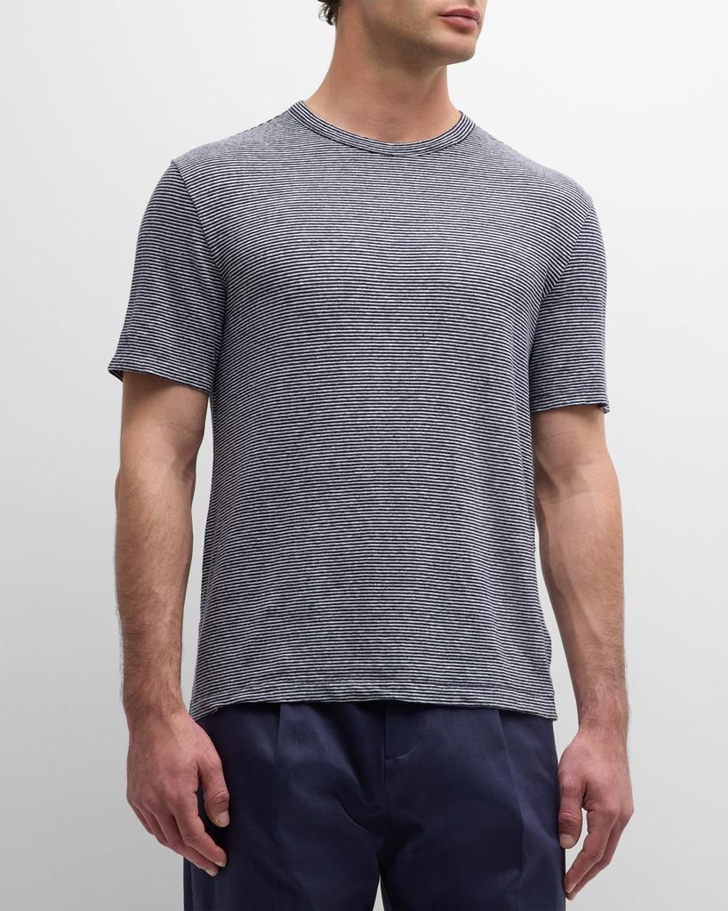 Officine Generale Men's Striped Linen T-Shirt