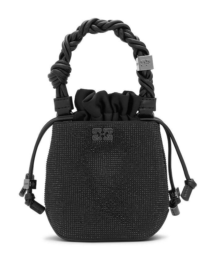 【GANNI】Small Butterfly Bow Eyelet Mix Denim Tote Bag Ganni Black Denim Small Butterfly Pouch Bow Bag – Leigh's of