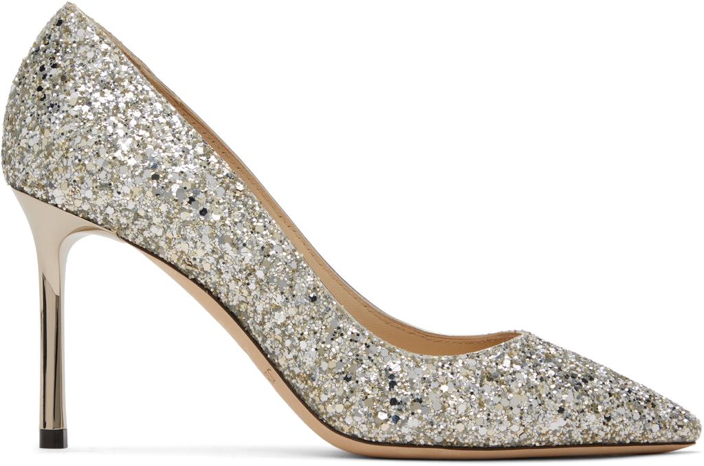 Jimmy Choo Silver Romy 85 Heels