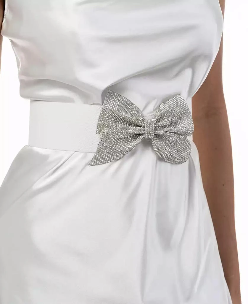 Bellissima Millinery Collection Women's Rhinestone Bow Stretch Belt 2