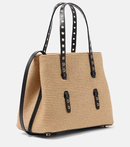 Alaïa Mina 25 Medium paper straw tote bag 3