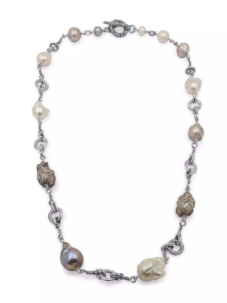 Stephen Dweck Pearlicious Sterling Silver & Baroque Pearl Toggle Necklace