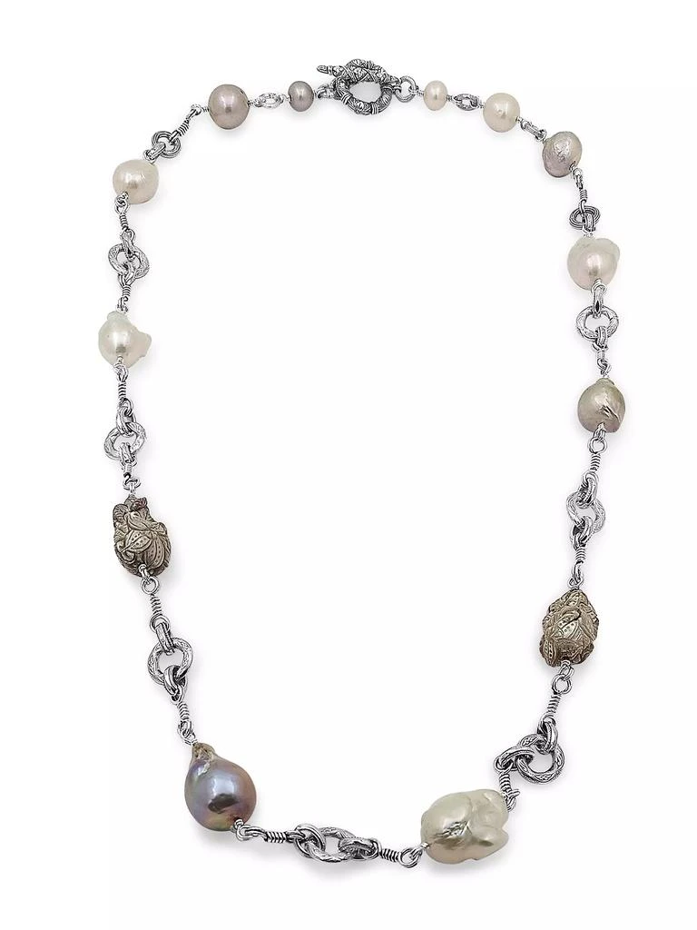 Stephen Dweck Pearlicious Sterling Silver & Baroque Pearl Toggle Necklace 1