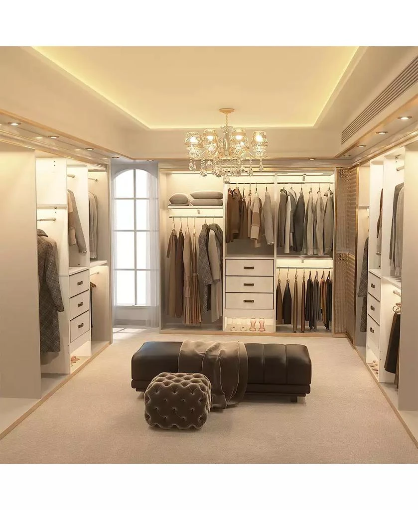 Aheaplus 5FT Small Closet Organizer System with 3 Fabric Drawers, 60" Closet System with 3 Shelving Towers 5