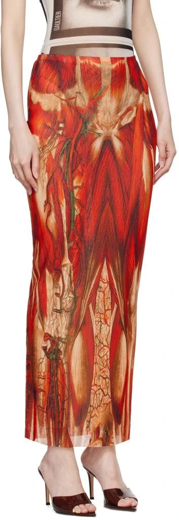 Jean Paul Gaultier Red 'The Écorché' Maxi Skirt 2