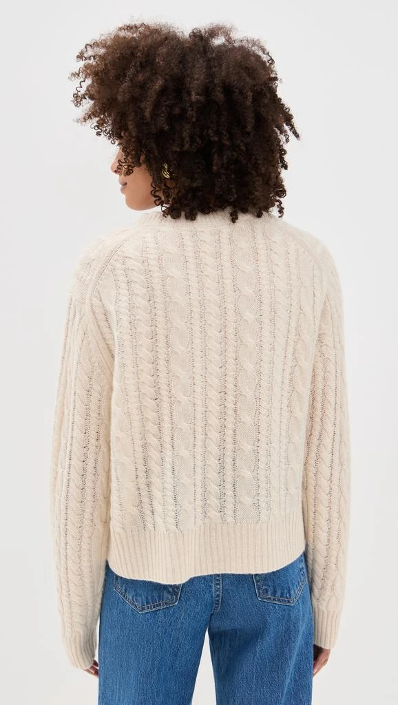 White + Warren Cashmere Cropped Cable Crew Sweater 2
