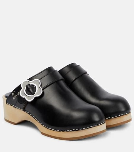 Kenzo Buckle-detail leather clogs 1