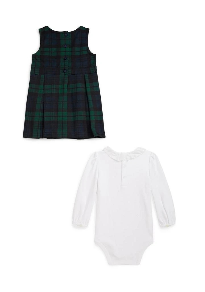 Ralph Lauren Baby Girls Cotton Bodysuit 
Plaid Ponte Dress Set 2