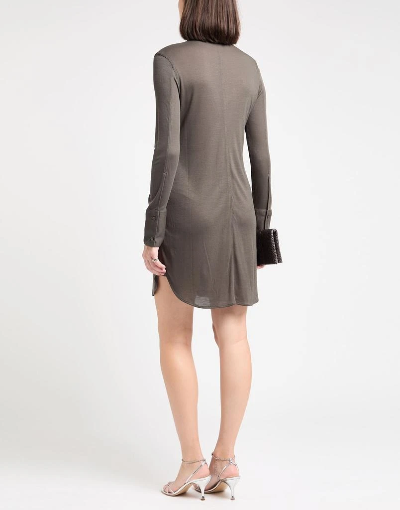 slim fit dress slacks Helmut Lang Taupe Asymmetrical Ruched Silk Dress