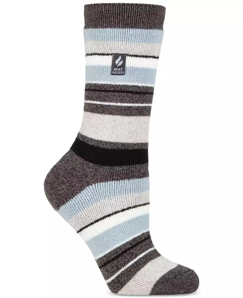 Heat Holders Women's Lite Peony Multi Stripe Crew Socks 1