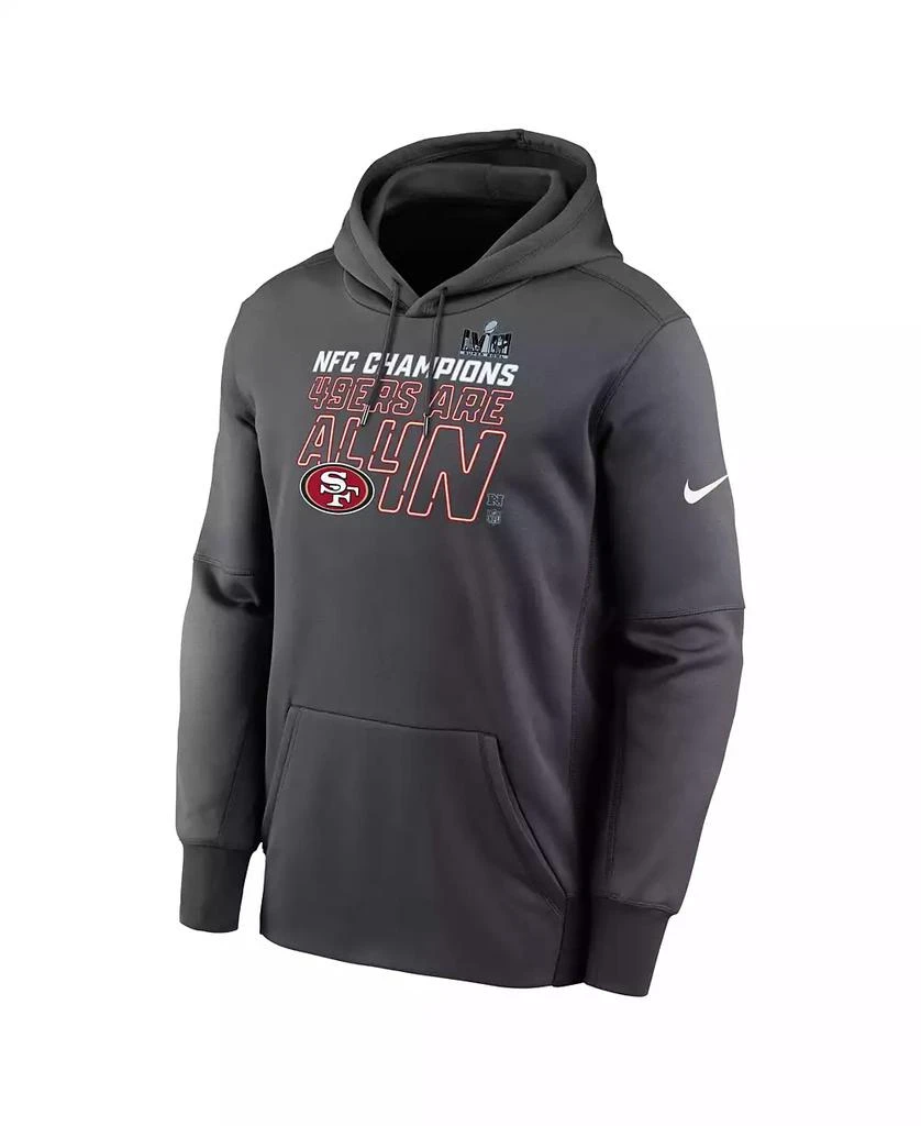 NIKE Men's Anthracite San Francisco 49ers 2023 NFC Champions Locker Room Trophy Collection Pullover Hoodie 1