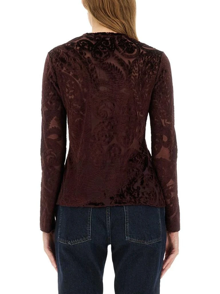 ETRO Etro Paisley Pattern Crewneck Velvet Top 2