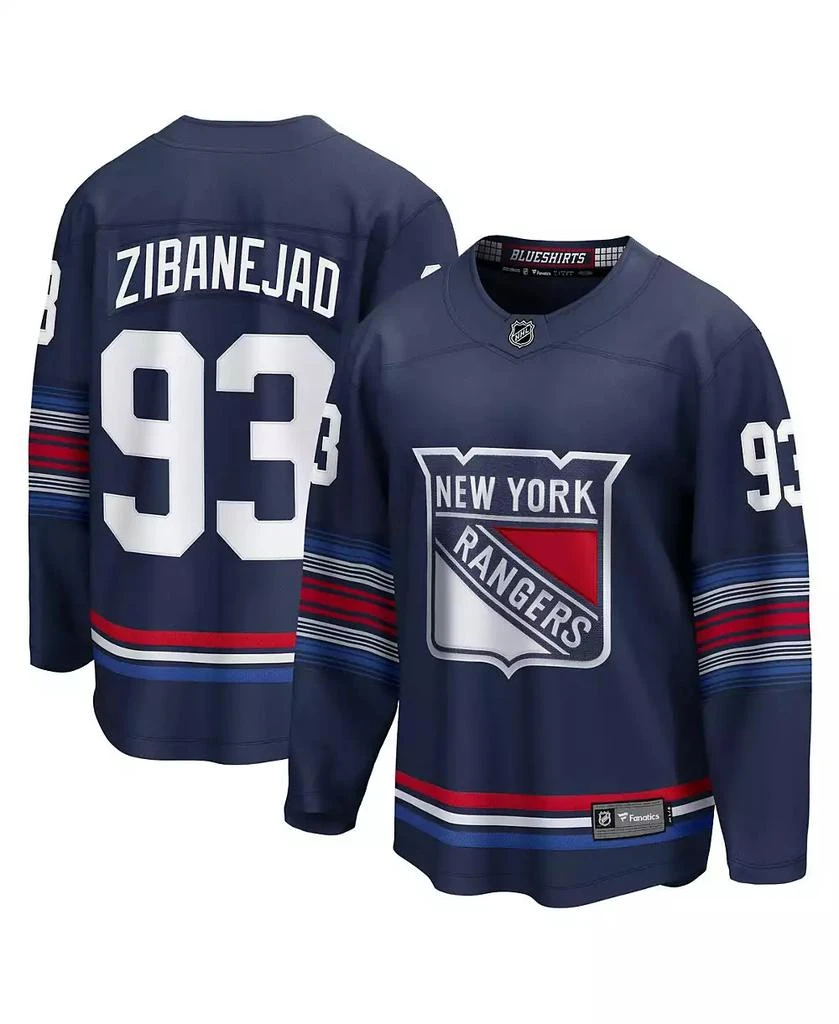 Fanatics Men's Mika Zibanejad Navy New York Rangers Alternate Premier Breakaway Player Jersey 1
