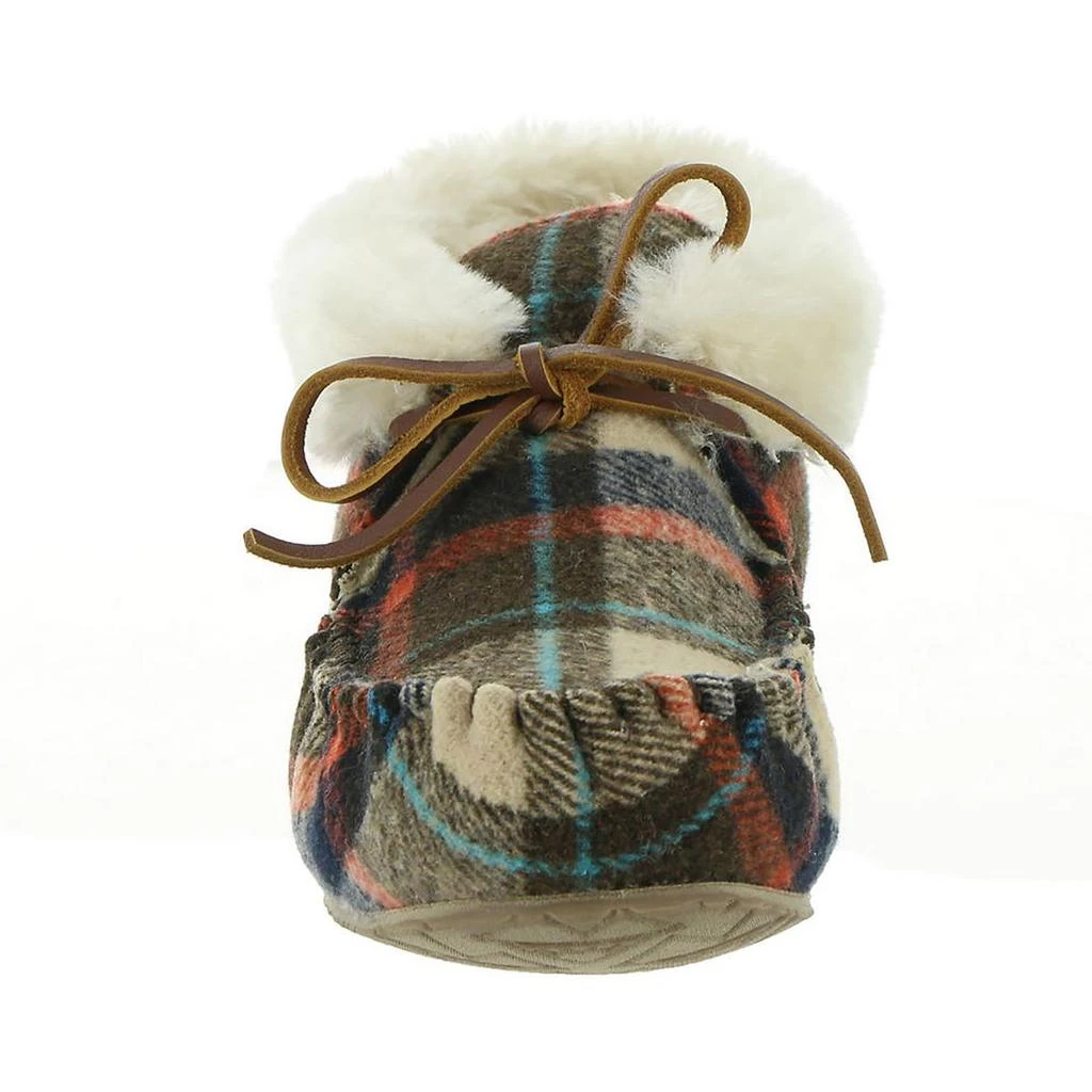 Minnetonka Cabin Bootie Womens Plaid Faux Fur Lined Moccasins 2